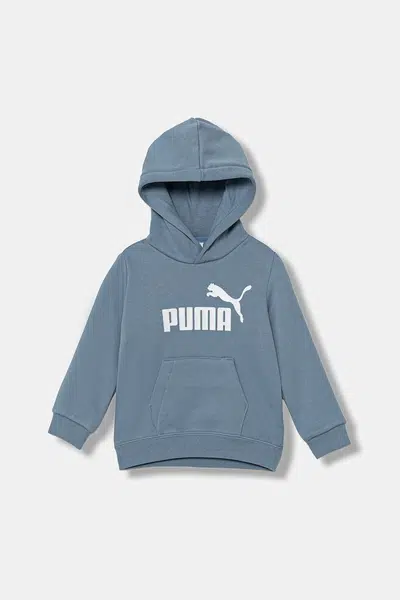 Dětská mikina Puma ESS No. 1 Logo Hoodie FL PS modrá barva, s kapucí, s potiskem, 684931