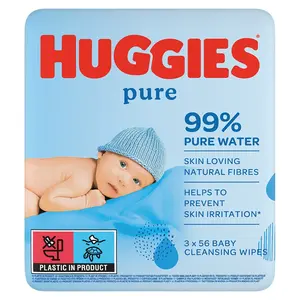 HUGGIES Dětské vhčené ubrousky Pure Triplo 3x56 kusů