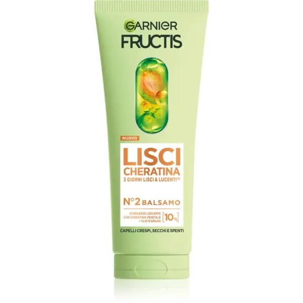 Garnier Fructis Lisci Cheratina výživný kondicionér pro posílení a lesk vlasů 200 ml