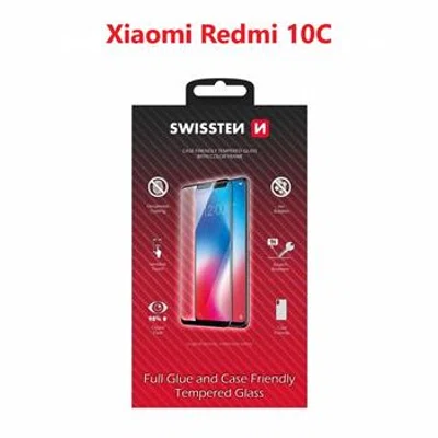 Tvrzené sklo Swissten Full Glue, Color Frame, Case Friendly pro Xiaomi Redmi 10 C, černá