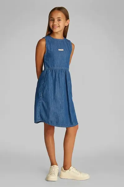 Šaty Calvin Klein Jeans tmavomodrá barva, midi, IG0IG02913
