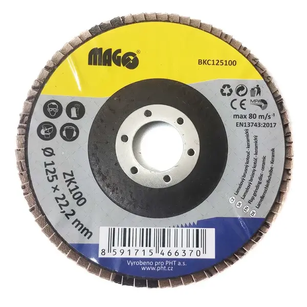 Lamelový brusný kotouč 125 mm, různé zrnitosti - MAGG Zrnitost: ZK100