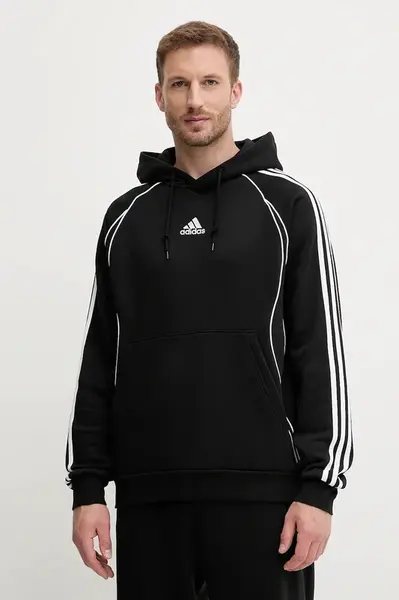 Mikina adidas Originals Teamgeist pánská, černá barva, s kapucí, s aplikací, JY6394