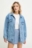 Bavlněná džínová bunda Answear.LAB modrá barva, přechodná, oversize
