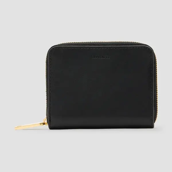 Kožená peněženka AllSaints LENA HEX černá barva, W130XC