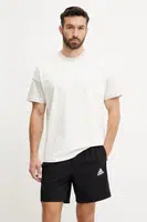 Bavlněné tričko adidas ALL SZN CB Colorblock béžová barva, s aplikací, JJ3679