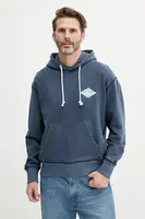 Bavlněná mikina Tommy Jeans pánská, tmavomodrá barva, s kapucí, s potiskem, DM0DM20840