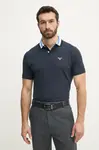 Bavlněné polo tričko Barbour Hawkesmoor Tipped Tailored Fit Polo Shirt tmavomodrá barva, MML1443