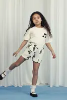 Dětské bavlněné tričko Mini Rodini Note béžová barva, s aplikací, 2522011711