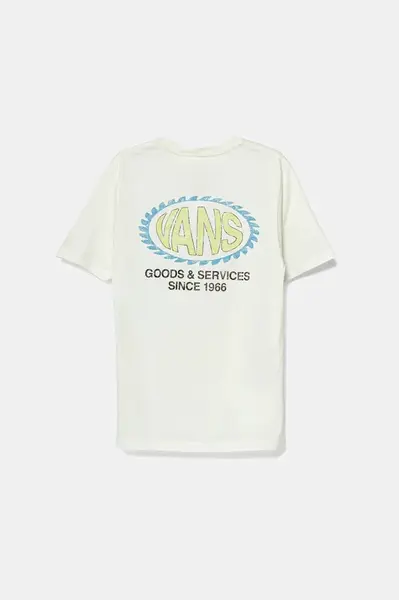 Dětské bavlněné tričko Vans Shreddler bílá barva, s potiskem, VN000MKQFS81