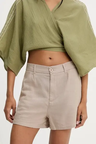 Kraťasy Answear.LAB dámské, béžová barva, high waist