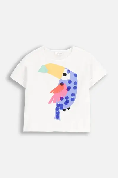 Dětské tričko Coccodrillo bílá barva, TROPICAL STORY GIRL KIDS