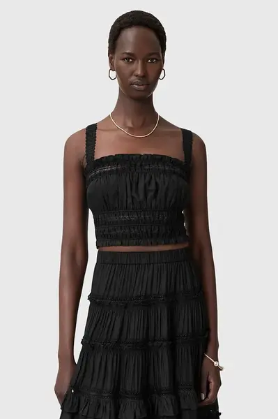 Halenka AllSaints TALIA dámská, černá barva, hladká, W070PC