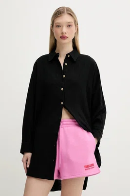Bavlněná košile Superdry dámská, černá barva, regular, s klasickým límcem, W4010470A-02A