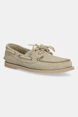 Semišové mokasíny Timberland Classic Boat pánské, zelená barva, TB0A4187EVV1