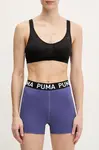 Tréninkové šortky Puma Strong fialová barva, s potiskem, high waist, 526002