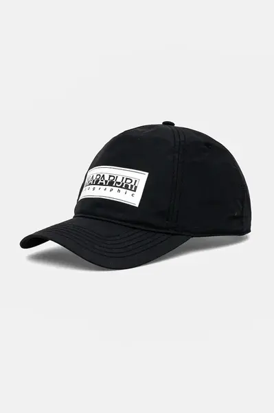 Kšiltovka Napapijri F-Box pánská, černá barva, hladká, NP0A4IEO0411