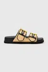 Pantofle AllSaints Sian Raffia Sandal dámské, béžová barva, W091FC