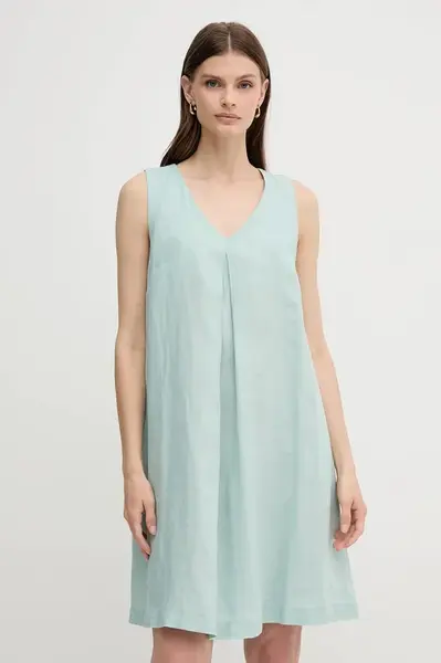 Lněné šaty United Colors of Benetton