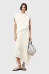 Šaty a svetr AllSaints LEIA bílá barva, midi, áčková, W172DC