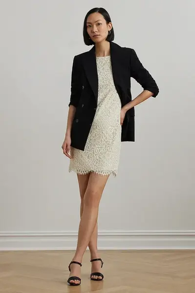 Šaty Lauren Ralph Lauren béžová barva, mini, 200963722