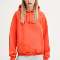 Bavlněná mikina Sunnei dámská, oranžová barva, s kapucí, s aplikací, RTWXJER031