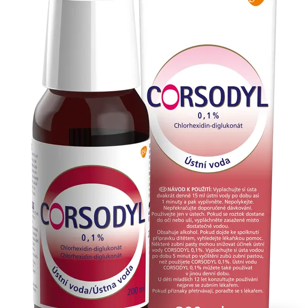 CORSODYL Ústní voda 0.1% 200 ml