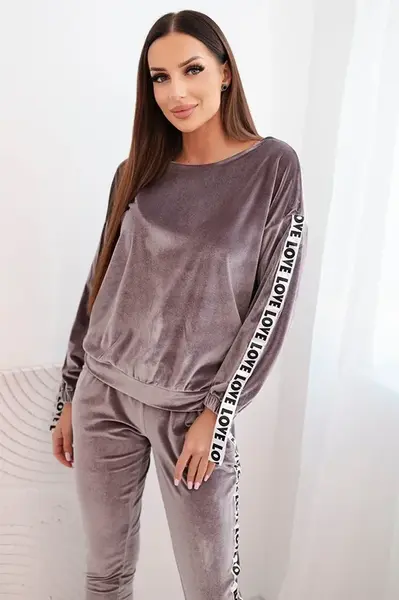 Kesi Velor souprava Love šedá