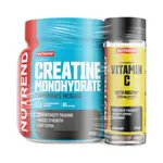 Nutrend Creatine Monohydrate 300 g + Vitamin C 1000 mg so šípkami 60 kapsúl