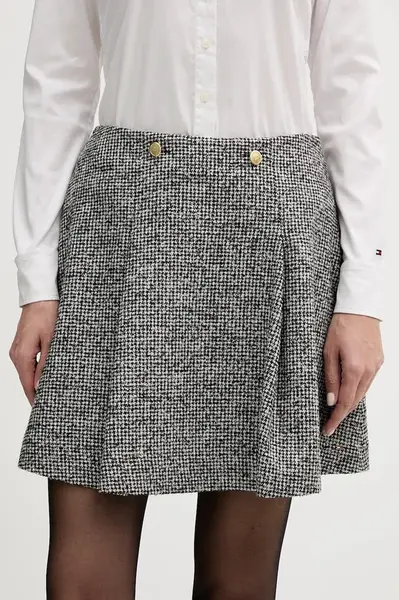Sukňa s prímesou vlny Tommy Hilfiger