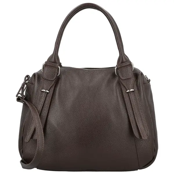 Dámská kožená kabelka na rameno tmavě hnědá - Delami Vera Pelle Tirza
