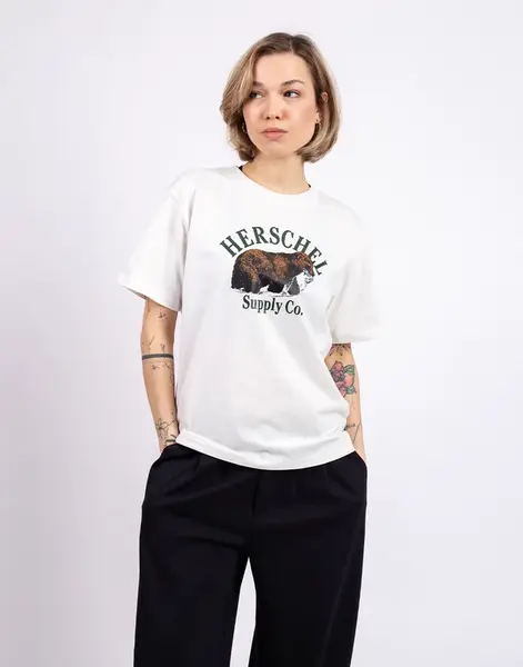 Tričko Herschel Supply Grizzly Tee Women's Blanc de Blanc