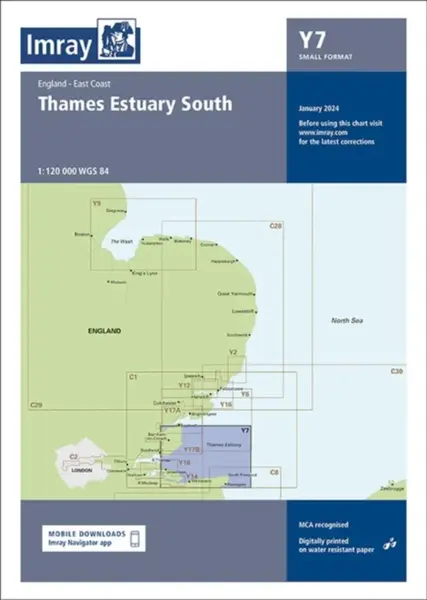 Y7 Thames Estuary South (Small Format) - Imray G Series