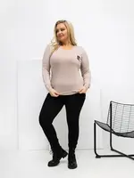 Plus size béžová halenka s dlouhým rukávem
