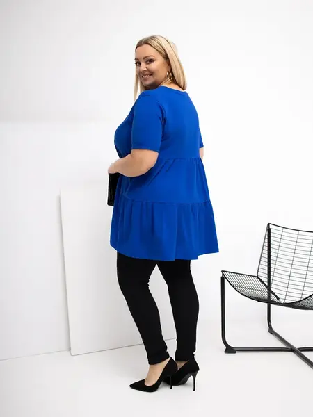 Plus size modrá blúzka