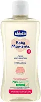 CHICCO Olej masážní s bavlnou a vitamínem E Baby Moments Sensitive 74 % přírodních složek 200 ml