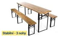 Hawaj Pivní set skládací 220 x 50 x 25 cm - 3 nohy na lavici