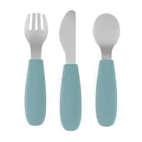 Petite&Mars Take&Match Stainless Steel Cutlery Set příbor pro děti Frosted Sky 12m+ 3 ks