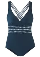 SUNSEEKER Jednodielne plavky  námornícka modrá / biela