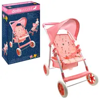 Dolls World - Luxusní čtyřkolový skládací kočárek pro panenky 56 cm