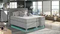 Manželská postel boxspring 140x200 s úložným prostorem amadeo led -