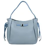 Módní dámská koženková kabelka na rameno Aminta, džínově modrá