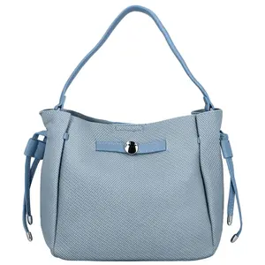 Módní dámská koženková kabelka na rameno Aminta, džínově modrá