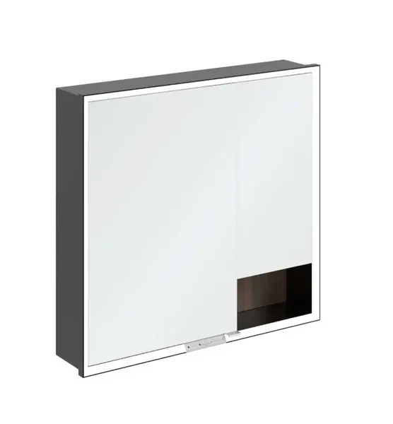 Villeroy & Boch My View+ - Zrkadlová skrinka s LED osvetlením 80x75x17 cm, 2 dvierka, Arizona Oak/matná čierna B48280VH