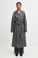 Kabát s příměsí vlny Fiorucci Herringbone Maxi