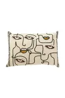 Dekorativní bavlněný polštář J-Line Faces 68 x 40 cm