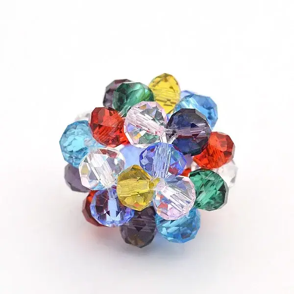 Transparent Glass Crystal Beaded Round Beads