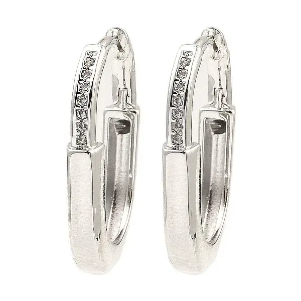 Brass with Cubic Zirconia Hoop Earrings