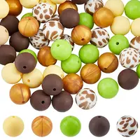 50Pcs 5 Styles Food Grade Eco-Friendly Silicone Beads