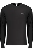 Černý pánský svetr s výstřihem do V